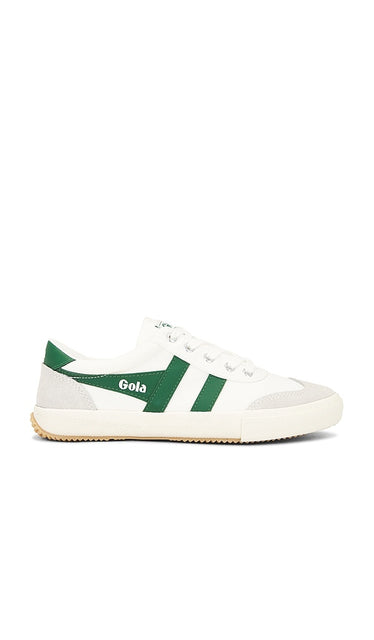 Gola Badminton Sneaker in White | Off White & Green Low Top Sneakers for Women