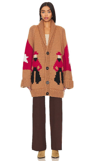 GOGO Sweaters Cowboy Jacket in Brown - GOGO Sweaters Veste de cowboy en marron - GOGO 毛衣 棕色牛仔夹克 - GOGO Sweaters Cowboyjacke in Braun - GOGO Sweaters 카우보이 재킷브라운 색상 - GOGO Maglioni Giacca da cowboy in marrone