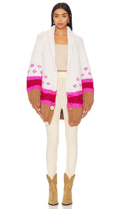GOGO Sweaters Stripe Cardigan in White - GOGO Sweaters Cardigan rayé en blanc - GOGO 毛衣 白色条纹开衫 - GOGO Sweaters Streifen-Cardigan in Weiß - GOGO 스웨터 스트라이프 가디건 화이트 색상 - Cardigan a righe maglioni GOGO in bianco
