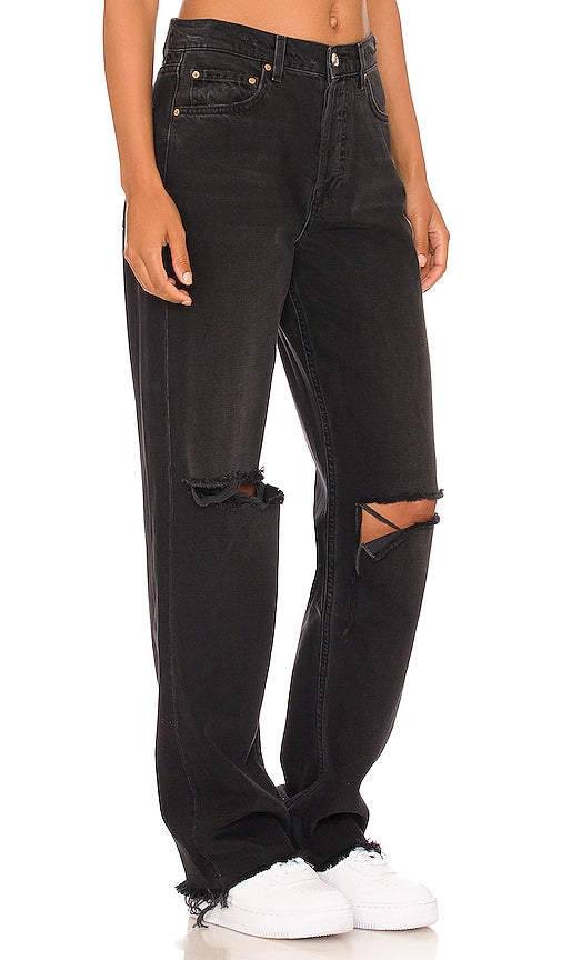 GRLFRND Bella Low Rise Boyfriend in Black