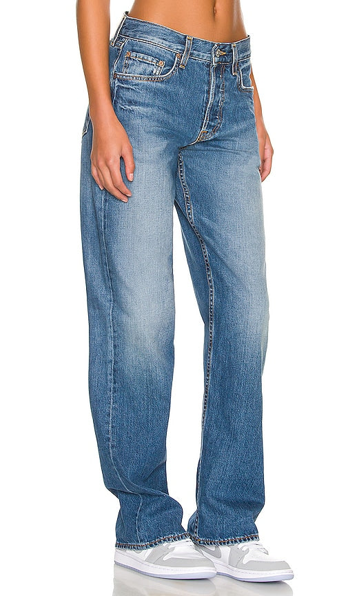 GRLFRND Bella Low Rise Boyfriend in Blue