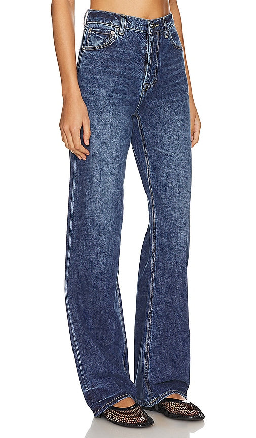 GRLFRND Brooklyn High Rise Loose Straight in Blue