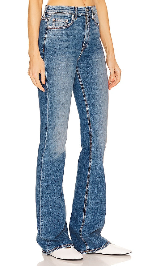 GRLFRND Carine High Rise Flare in Blue