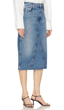 GRLFRND Darcy Mid Rise Column Midi Skirt in Blue