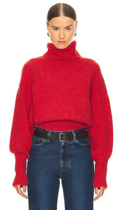 GRLFRND Elya Turtleneck Sweater in Red - GRLFRND Pull à col roulé Elya en rouge - GRLFRND Elya 红色高领毛衣 - GRLFRND Elya Rollkragenpullover in Rot - GRLFRND Elya 터틀넥 스웨터레드 색상 - GRLFRND Maglione dolcevita Elya in rosso