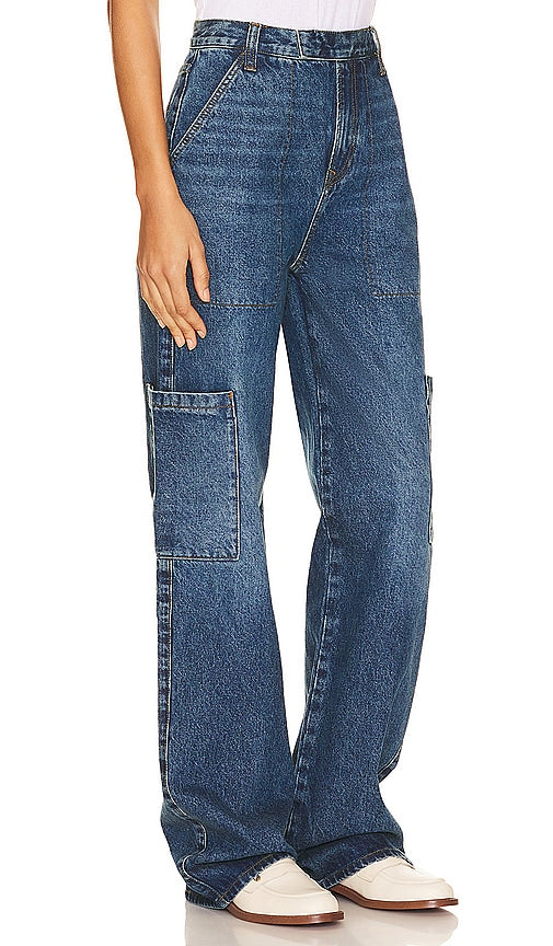 GRLFRND Elyse Trouser Cargo Jean in Blue