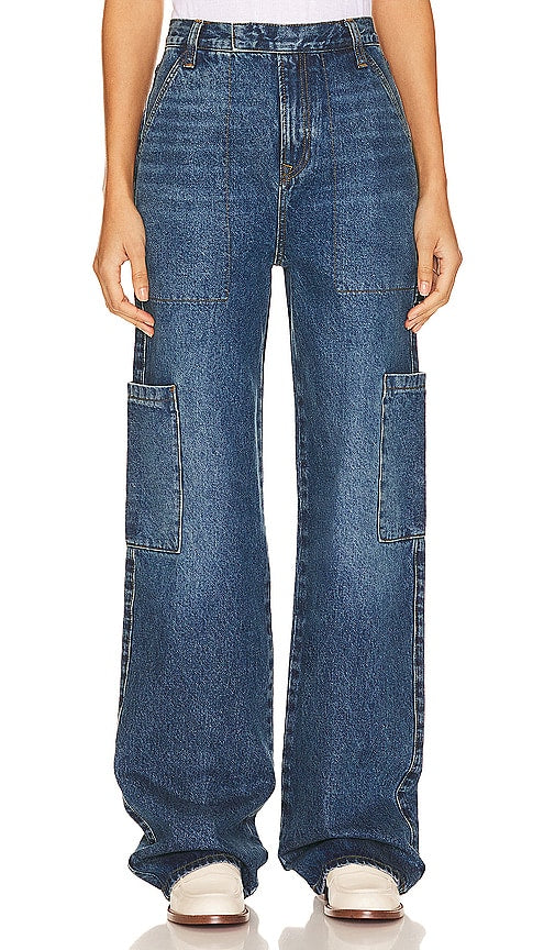 GRLFRND Elyse Trouser Cargo Jean in Blue - GRLFRND Elyse Pantalon Cargo Jean en Bleu - GRLFRND Elyse 蓝色工装牛仔裤 - GRLFRND Elyse Hosen-Cargo-Jeans in Blau - GRLFRND Elyse Trouser 카고 진 블루 색상 - GRLFRND Elyse Pantaloni Cargo Jean in blu