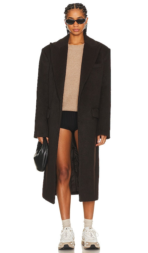 GRLFRND Flora Coat in Brown - GRLFRND Manteau Flora en Marron - GRLFRND 棕色花卉大衣 - GRLFRND Flora Mantel in Braun - GRLFRND 플로라 코트브라운 색상 - GRLFRND Cappotto Flora in marrone