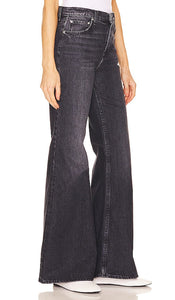 GRLFRND Jade Low Rise Relaxed Flare in Charcoal