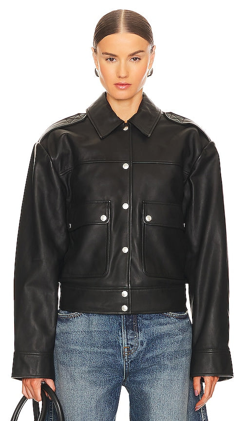 GRLFRND Jayden Leather Jacket in Black