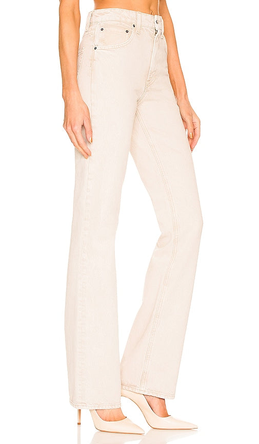 GRLFRND Melanie High Rise Boot Cut in Beige