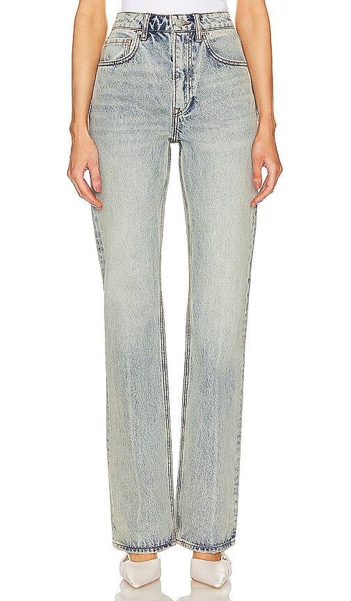 GRLFRND Melanie High Rise Boot Cut in Blue - GRLFRND Melanie - Bottines taille haute en bleu - GRLFRND Melanie 蓝色高腰靴型剪裁 - GRLFRND Melanie High Rise Boot Cut in Blau - GRLFRND Melanie 하이라이즈 부츠컷 블루 색상 - GRLFRND Stivale alto Melanie tagliato in blu