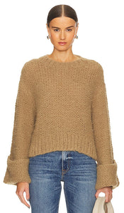 GRLFRND Open Stitch Knit Sweater in Tan - GRLFRND Pull en maille à point ouvert en beige - GRLFRND 黄褐色开缝针织毛衣 - GRLFRND Strickpullover mit offenen Maschen in Hellbraun - GRLFRND 오픈 스티치 니트 스웨터(탠 색상) - GRLFRND Maglione lavorato a punto aperto in marrone chiaro