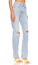 GRLFRND Sara Super High Rise Slim Straight in Blue