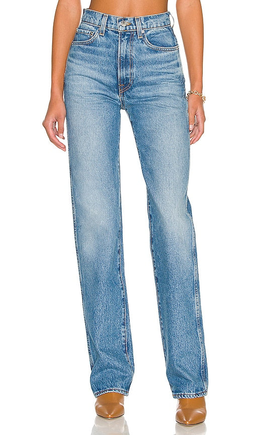 GRLFRND Sara Super High Rise Slim Straight in Blue - GRLFRND Sara - Pantalon droit slim taille très haute en bleu - GRLFRND Sara 蓝色超高腰修身直筒裤 - GRLFRND Sara Super High Rise Slim Straight in Blau - GRLFRND 사라 슈퍼 하이라이즈 슬림 스트레이트 블루 색상 - GRLFRND Sara slim a vita alta super dritta in blu