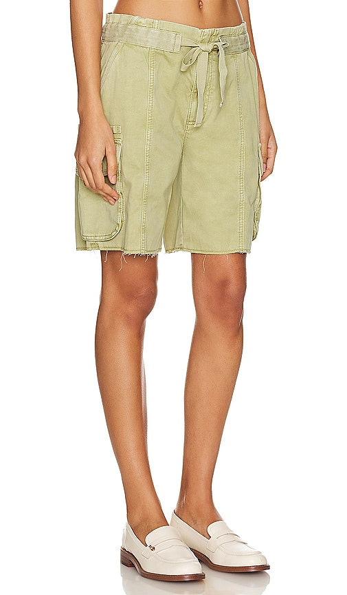 GRLFRND Slouchy Utility Twill Short in Olive