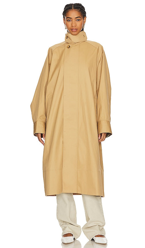 GRLFRND The Big Car Coat in Tan