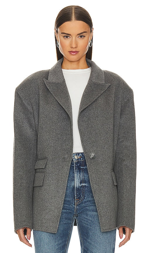 GRLFRND The Big Winter Blazer in Grey