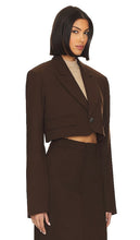 GRLFRND The Cropped Blazer in Brown