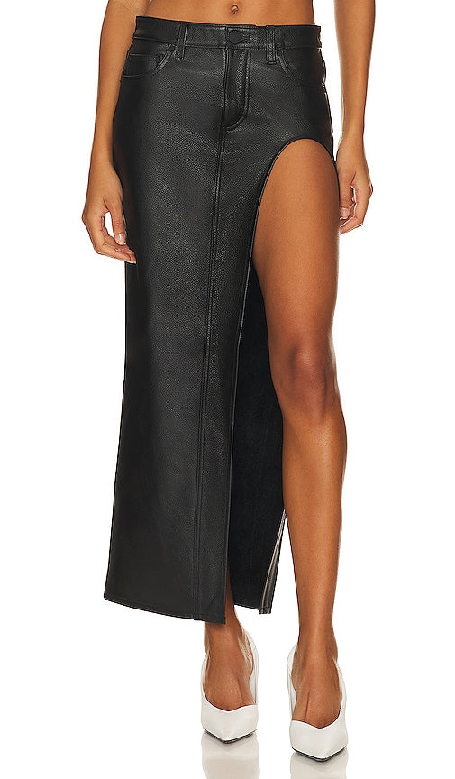 GRLFRND The Leather Blanca Skirt in Black - GRLFRND La jupe Blanca en cuir en noir - GRLFRND 黑色皮革 Blanca 半身裙 - GRLFRND Der Lederrock Blanca in Schwarz - GRLFRND 더 레더 블랑카 스커트블랙 색상 - GRLFRND La gonna Blanca in pelle in nero