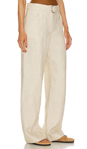 GRLFRND The Linen Cargo Pant in Neutral