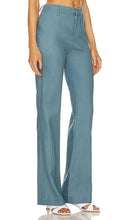 GRLFRND The Linen Flared Pant in Blue