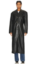 GRLFRND The Long Leather Coat in Black