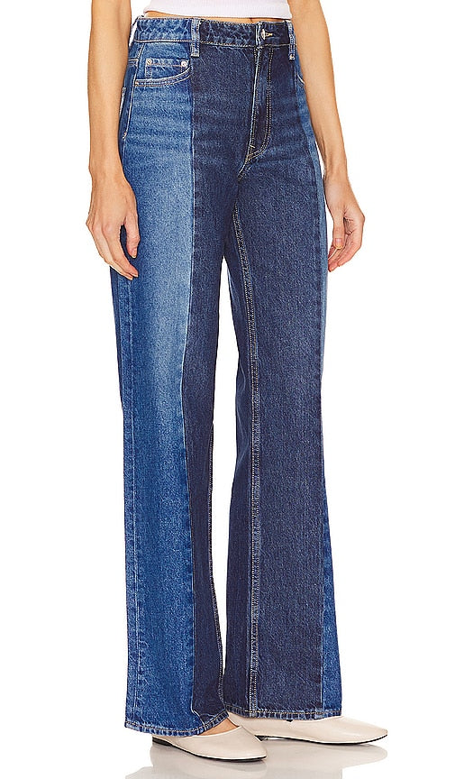 GRLFRND Vera Seamed Tonal Flare in Blue