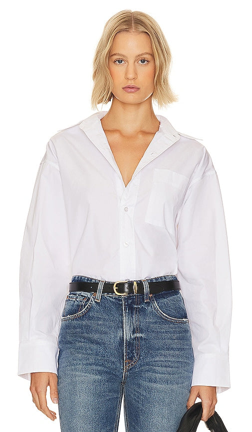 GRLFRND x Lindsi Lane Button Down Shirt in White - GRLFRND x Lindsi Lane - Chemise boutonnée en blanc - GRLFRND x Lindsi Lane 白色纽扣衬衫 - GRLFRND x Lindsi Lane Button-Down-Hemd in Weiß - GRLFRND x Lindsi Lane 버튼다운 셔츠화이트 색상 - Camicia abbottonata GRLFRND x Lindsi Lane in bianco