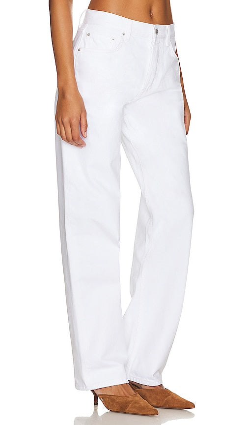 GRLFRND x Maggie MacDonald Bella Low Rise Boyfriend in White