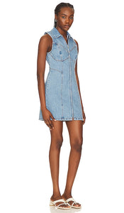 GRLFRND Selena Sleeveless Mini Dress in Blue