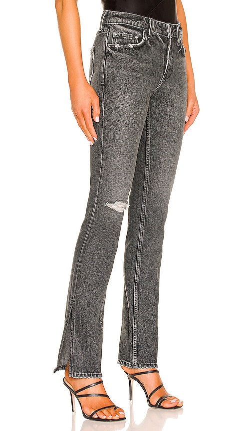 GRLFRND Hailey Low Rise Slim Boot in Charcoal - GRLFRND Hailey - Botte slim taille basse en charbon de bois - GRLFRND Hailey 木炭色低腰修身靴子 - GRLFRND Hailey Low Rise Slim Boot in Anthrazit - GRLFRND Hailey 로우라이즈 슬림 부츠 차콜 색상 - GRLFRND Stivale slim a vita bassa Hailey in antracite