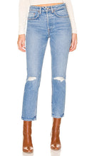 GRLFRND Karolina High Rise Straight Crop in Blue