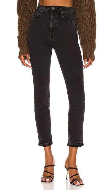 GRLFRND Piper Super High Rise Slim in Black - GRLFRND Piper taille très haute slim en noir - GRLFRND Piper 超高腰修身黑色 - GRLFRND Piper Super High Rise Slim in Schwarz - GRLFRND 파이퍼 슈퍼 하이라이즈 슬림 블랙 색상 - GRLFRND Piper vita super alta slim in nero