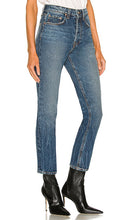 GRLFRND Karolina High Rise Straight Crop in Blue