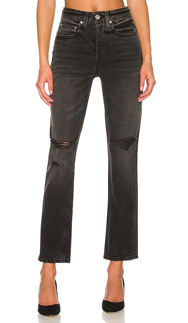 GRLFRND Karolina Rise Straight Crop in Black - GRLFRND Karolina Rise Crop droit en noir - GRLFRND Karolina Rise 黑色直筒短款 - GRLFRND Karolina Rise Straight Crop in Schwarz - GRLFRND Karolina 라이즈 스트레이트 크롭 색상 - GRLFRND Karolina Rise Raccolto dritto in nero