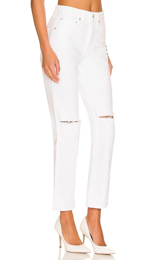 GRLFRND Karolina High Rise Straight in White