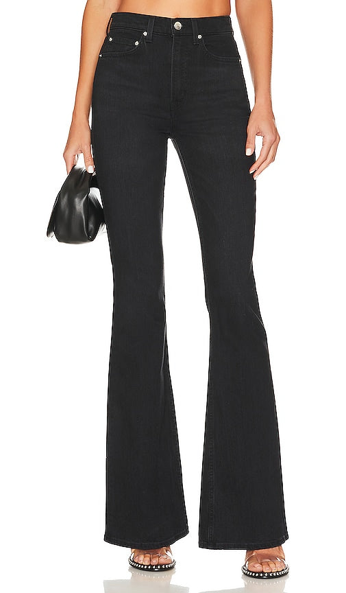 GRLFRND Carine High Rise Flare in Black - GRLFRND Carine - Pantalon évasé taille haute en noir - GRLFRND Carine 黑色高腰喇叭裤 - GRLFRND Carine High Rise Flare in Schwarz - GRLFRND Carine 하이 라이즈 플레어 블랙 색상 - GRLFRND Carine svasata a vita alta in nero