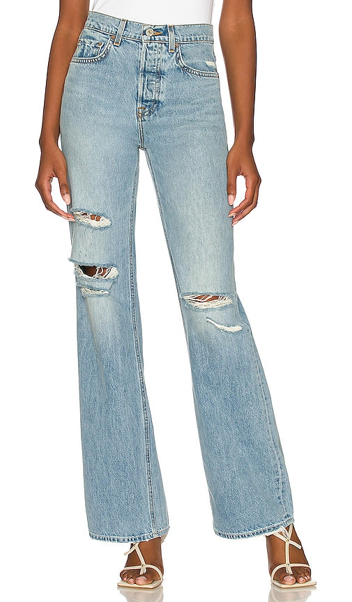 GRLFRND Brooklyn High Rise Straight in Blue