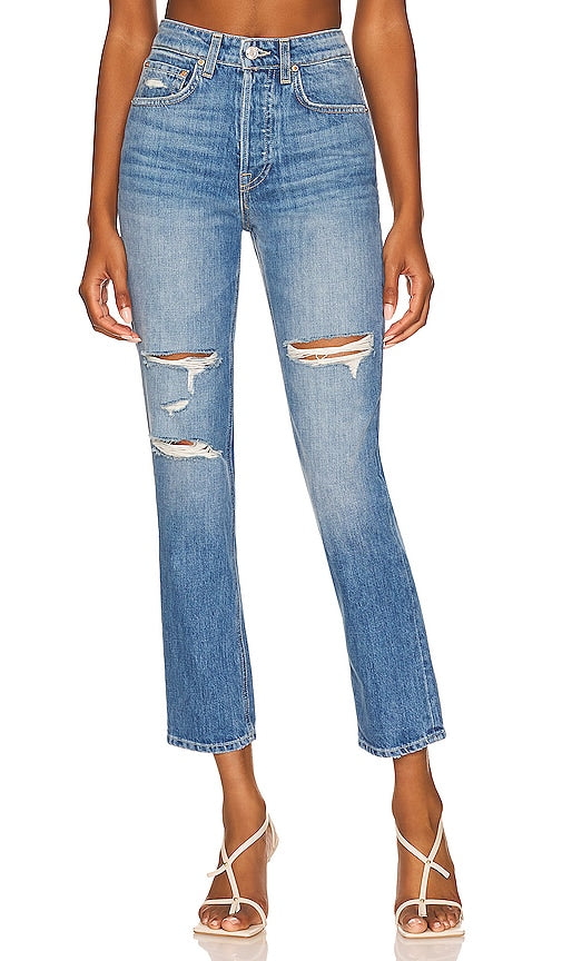 GRLFRND Karolina High Rise Straight in Blue - GRLFRND Karolina coupe droite taille haute en bleu - GRLFRND Karolina 蓝色高腰直筒裤 - GRLFRND Karolina High Rise Straight in Blau - GRLFRND Karolina 하이라이즈 스트레이트 컬러 - GRLFRND Karolina vita alta dritta in blu