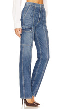 GRLFRND Harper High Rise Slim Cargo in Blue