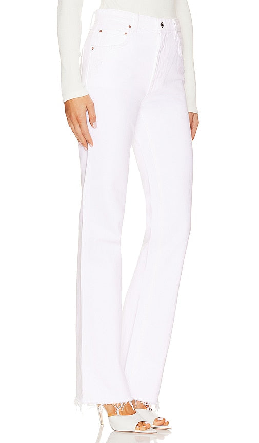 GRLFRND Melanie High Rise Boot Cut in White