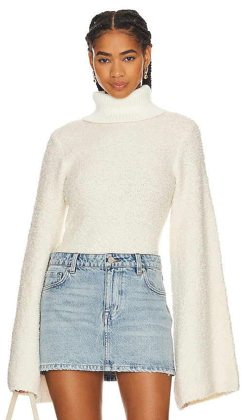 GRLFRND Montana Boucle Sweater in Ivory - GRLFRND Montana Boucle Pull en Ivoire - GRLFRND Montana 象牙色圈圈毛衣 - GRLFRND Montana Bouclé-Pullover in Elfenbein - GRLFRND 몬타나 부클 스웨터 아이보리 색상 - GRLFRND Maglione Montana Boucle in avorio