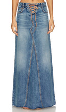 GRLFRND Indira Laced Maxi Skirt in Blue