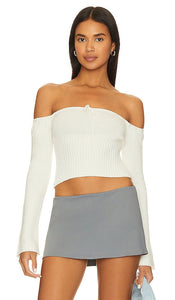 GUIZIO Bayberi Sweater in White - Pull GUIZIO Bayberi en blanc - GUIZIO Bayberi 白色毛衣 - GUIZIO Bayberi Pullover in Weiß - GUIZIO 베이베리 스웨터화이트 색상 - Maglione GUIZIO Bayberi in bianco