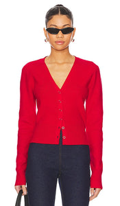 GUIZIO Camelie Cardigan Top in Red - Haut cardigan Camelie GUIZIO en rouge - GUIZIO Camelie 红色开衫上衣 - GUIZIO Camelie Cardigan-Oberteil in Rot - GUIZIO Camelie 카디건 탑 - Top cardigan Camelie GUIZIO in rosso