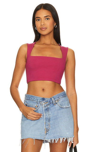 GUIZIO Celestial Stretch Top in Fuchsia - Haut extensible céleste GUIZIO en fuchsia - GUIZIO Celestial 紫红色弹力上衣 - GUIZIO Celestial Stretch Top in Fuchsia - GUIZIO Celestial 스트레치 탑 - Top elasticizzato celeste GUIZIO in fucsia