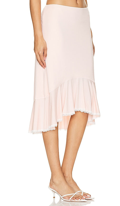GUIZIO Low Rise Dainty Midi Skirt in Black