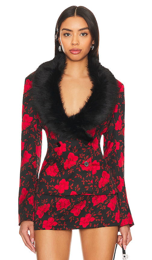 GUIZIO Murada Faux Fur Blazer in Black - GUIZIO Murada Blazer en fausse fourrure en noir - GUIZIO Murada 黑色人造毛皮西装外套 - GUIZIO Murada Kunstpelzblazer in Schwarz - GUIZIO Murada 인조 퍼 블레이저 블랙 색상 - Blazer GUIZIO Murada in pelliccia sintetica nera