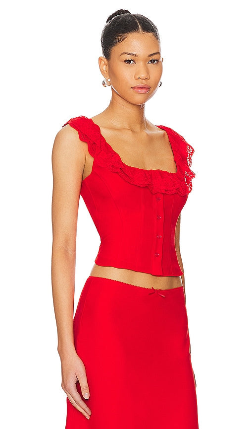 GUIZIO Paloma Top in Red